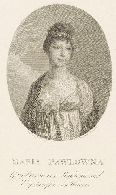 Grand Duchess Maria Pavlovna of Russia 1786-1859, Grand Duchess of Saxe-Weimar-Eisenach, 1808 by Amadeus Wenzel Boehm