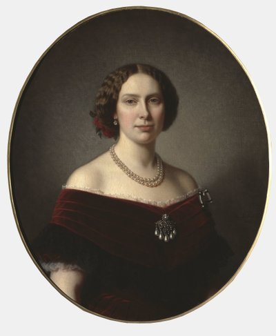 Portrait of Louise of the Netherlands (1828-1871), Queen of Sweden and Norway by Amalia Lindegren
