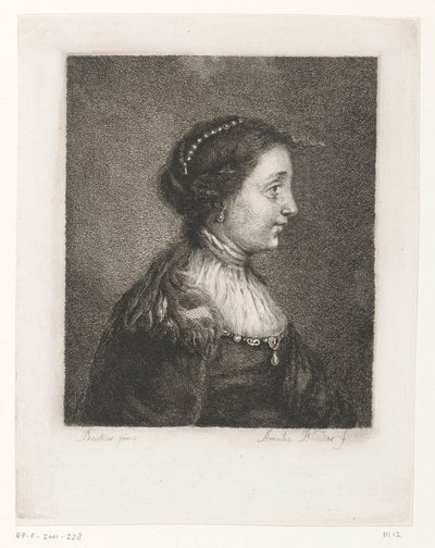 Bust of a Woman with Pearls in Her Hair by Amalie Baader