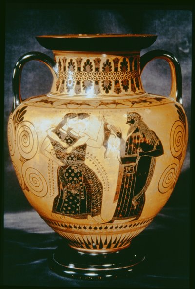 Attic black figure amphora depicting a Dionysiac scene, 540-530 BC by Amasis Painter