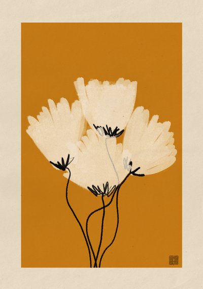 Warm Minimalist Poppies by Amaze Atelier