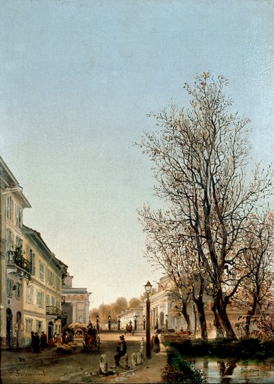 View of Porta Venezia Area, Milan (c.1850) by Ambrogio Fermini