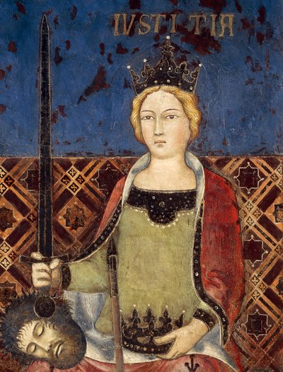 Allegory of Good Government, Justice, Detail from Allegory and Effects of Good and Bad Government on Town and Country by Ambrogio Lorenzetti