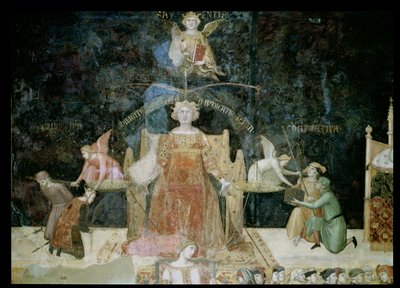 Allegory of Good Government (detail) by Ambrogio Lorenzetti