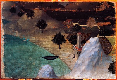 Castle by the lake by Ambrogio Lorenzetti