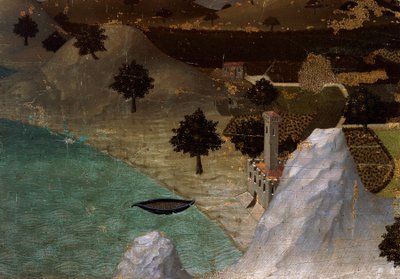 Castle on Lake Shore by Ambrogio Lorenzetti