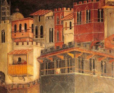 Effects of Good Government in city (detail) by Ambrogio Lorenzetti