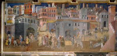 Effects of Good Government in the City Cycle of Frescoes The Allegory of the Good and Bad Government by Ambrogio Lorenzetti