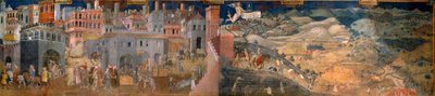 Effects of Good and Bad Government in the City and Countryside (Detail) by Ambrogio Lorenzetti