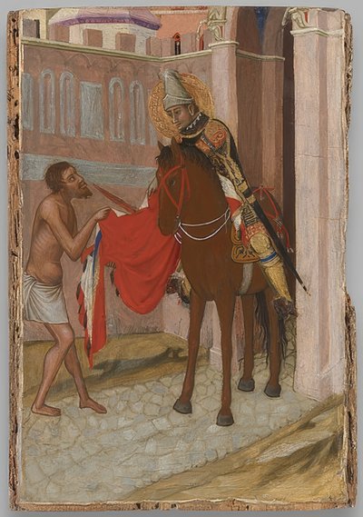 Saint Martin of Tours Shares His Cloak with a Beggar by Ambrogio Lorenzetti