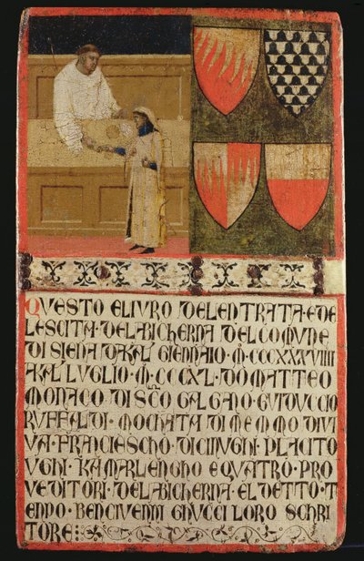 Tax Collector with Taxpayer, 1340 by Ambrogio Lorenzetti