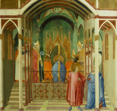 The Consecration of St Nicholas as Bishop of Mira (detail) by Ambrogio Lorenzetti