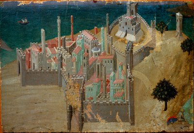 View of a Fortified Town Near the Sea (Detail) by Ambrogio Lorenzetti