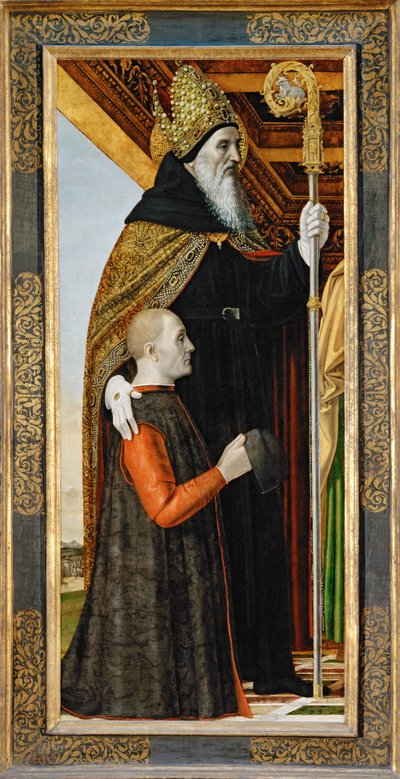 Saint Augustine and a Kneeling Donor by Ambrogio da Fossano (c.1460-1523)