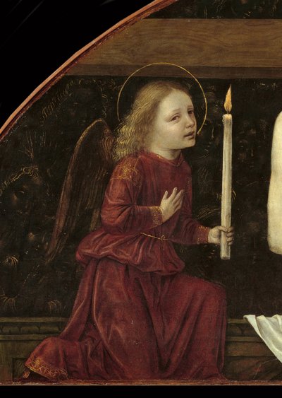 Christ in Piete surrounded by two angels (detail) by Ambrogio da Fossano (c.1460 1523)