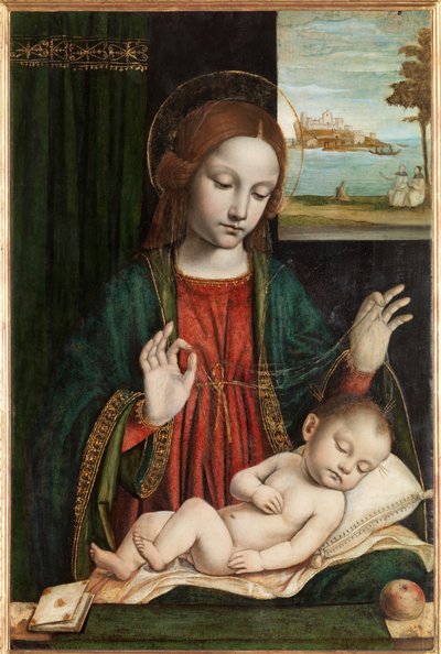 Madonna and Sleeping Child (Madonna of the Veil) by Ambrogio da Fossano (c.1460 1523)