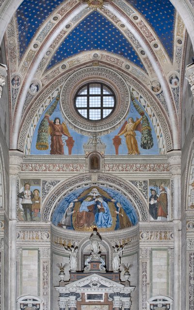 Coronation of the Virgin Mary with God and the Holy Spirit Between Francesco and Ludovico Sforza by Ambrogio da Fossano