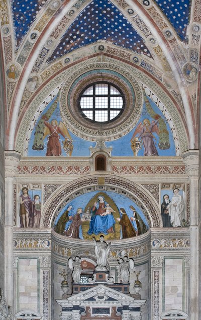 Gian Galeazzo Visconti and Sons Offering the Model of the Charterhouse to the Virgin Mary by Ambrogio da Fossano