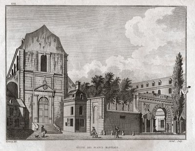 The Church of the Blancs Manteaux in the Marais District in Paris by Ambroise Louis Garneray