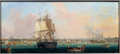 La Belle Choule Apparillant at Constantinople by Ambroise Louis Garneray