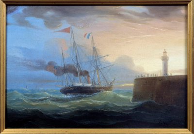 Steam Outgoing the Harbour by Ambroise Louis Garneray