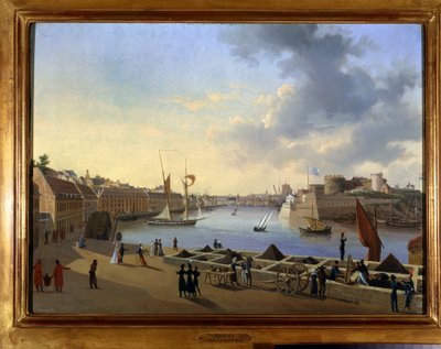 The Port of Brest and the Artillery Stock - by Louis Garneray, circa 1820 by Ambroise Louis Garneray