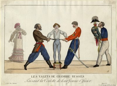 Toilet of a young Russian officer by Ambroise Louis Garneray
