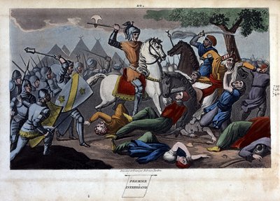 Battle of Poitiers: Charles Martel defeated between Tours and Poitiers Abd al-Rahman I or Abderamane I (Abd al-Rahman) (731-788), king of Saracens in 732 - Designed and engraved by Ambrose Tardieu in 1825 by Ambroise Tardieu