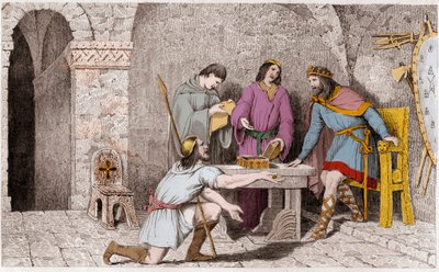 Childeric I and the Story of the Two Halves of the Gold Coin - Childeric I, before leaving France, had taken half of a gold piece, the other half of which he had given to Guyeman - About six to eight years later, Guyeman, seeing the spirits brought by Ambroise Tardieu