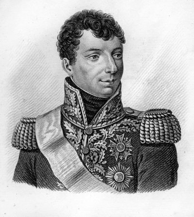 General Duroc. Géraud Christophe Michel Duroc, Duke of Frioul - in Portraits des généraux français en suite des victoires et conquêtes des français. Engraved by Ambroise Tardieu in 1818. Stella Collection by Ambroise Tardieu