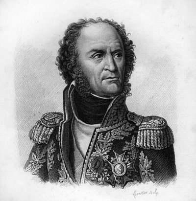 Guillaume Brunette. Maréchal de France (1763 to 1815).- in Portraits des généraux français en suite des victoires et conquêtes des Français. Engraved by Ambroise Tardieu in 1818. Stella Collection. by Ambroise Tardieu