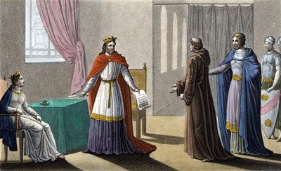 Louis VII began the 2nd Crusade on the advice of Saint Bernard de Clairvaux (San Bernardo di Chiaravalle) and despite the opposition of Abbot Suger, to whom he left the administration of the Kingdom during his absence and that of Queen Alienor of Aquitaine by Ambroise Tardieu