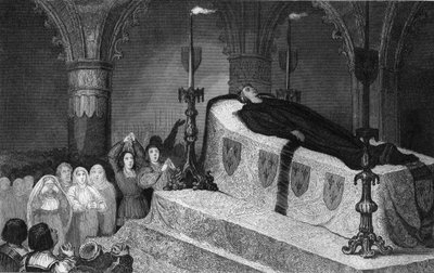 Louis XII (1462-1515) Father of the People on His Funeral Bier - Engraving of 1825 in 