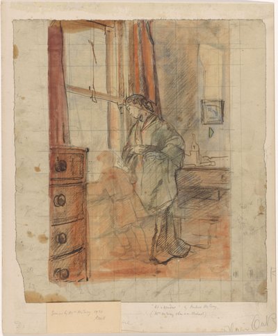 Mrs. Mc Evoy and Her Son Michael Standing by a Window by Ambrose Arthur MacEvoy