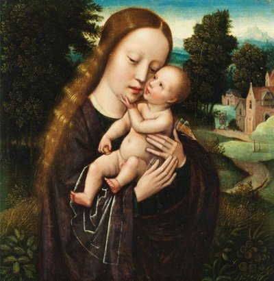 Mary with Child in Landscape by Ambrosius Benson