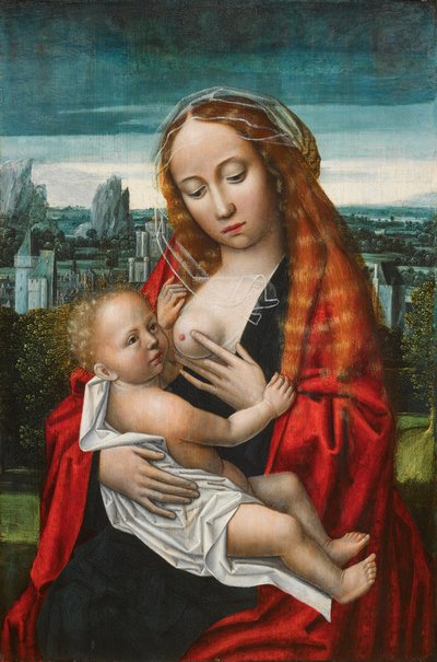 The Virgin and Child Sitting Before a Landscape by Ambrosius Benson