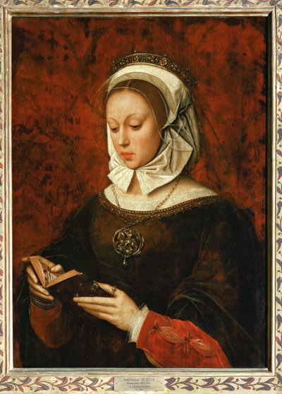 Young Woman Reading a Book of Hours by Ambrosius Benson