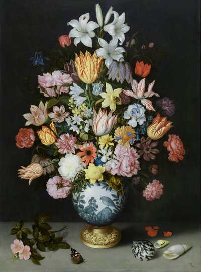 A Still Life of Flowers in a Wan Li Vase by Ambrosius the Elder Bosschaert