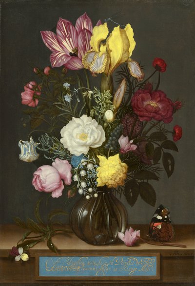 Bouquet of Flowers in a Glass Vase by Ambrosius the Elder Bosschaert
