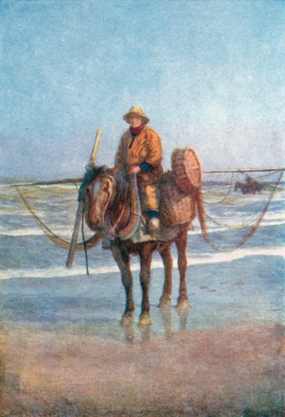 A Shrimper on Horseback, Coxyde by Amedee (after) Forestier
