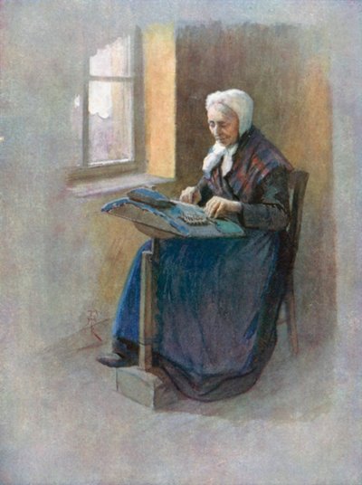 An Old Lace-Maker, Ghent by Amedee (after) Forestier
