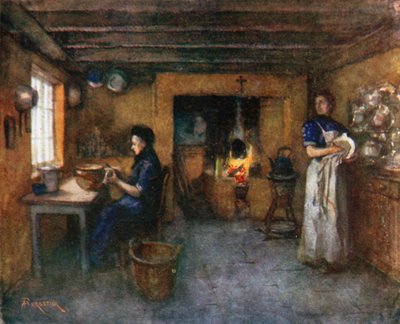 Interior of a Farmhouse, Duinhoek by Amedee (after) Forestier