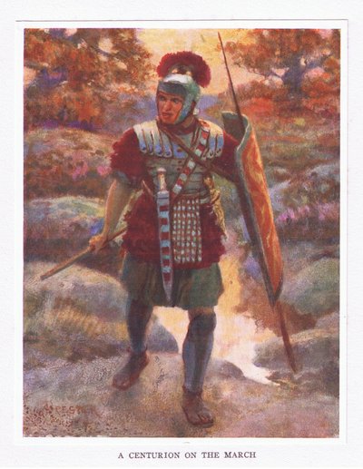 A Centurion on the March (illustration from The Roman Soldier) by Amedee Forestier