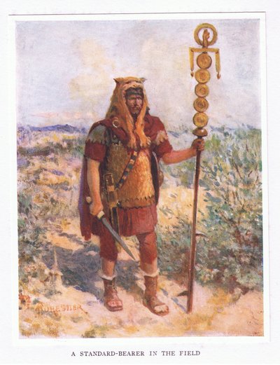 A Standard Bearer in the Field (illustration from The Roman Soldier) by Amedee Forestier