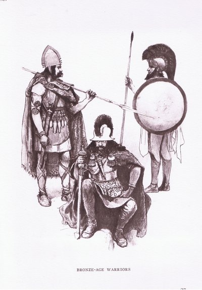 Bronze Age warriors, illustration from 