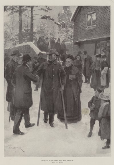 Christmas on Crutches, Home from the War by Amedee Forestier