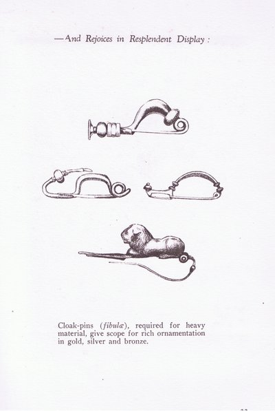 Cloak Pins (illustration from The Roman Soldier) by Amedee Forestier