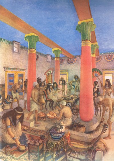 Domestic Life in Egypt, from MacMillan School Posters by Amedee Forestier