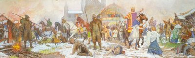 Episode at the Coronation of William I, London, Christmas Day, 1066 by Amedee Forestier