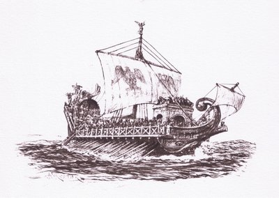 Fleet Patrol: Roman Ships (illustration from The Roman Soldier) by Amedee Forestier